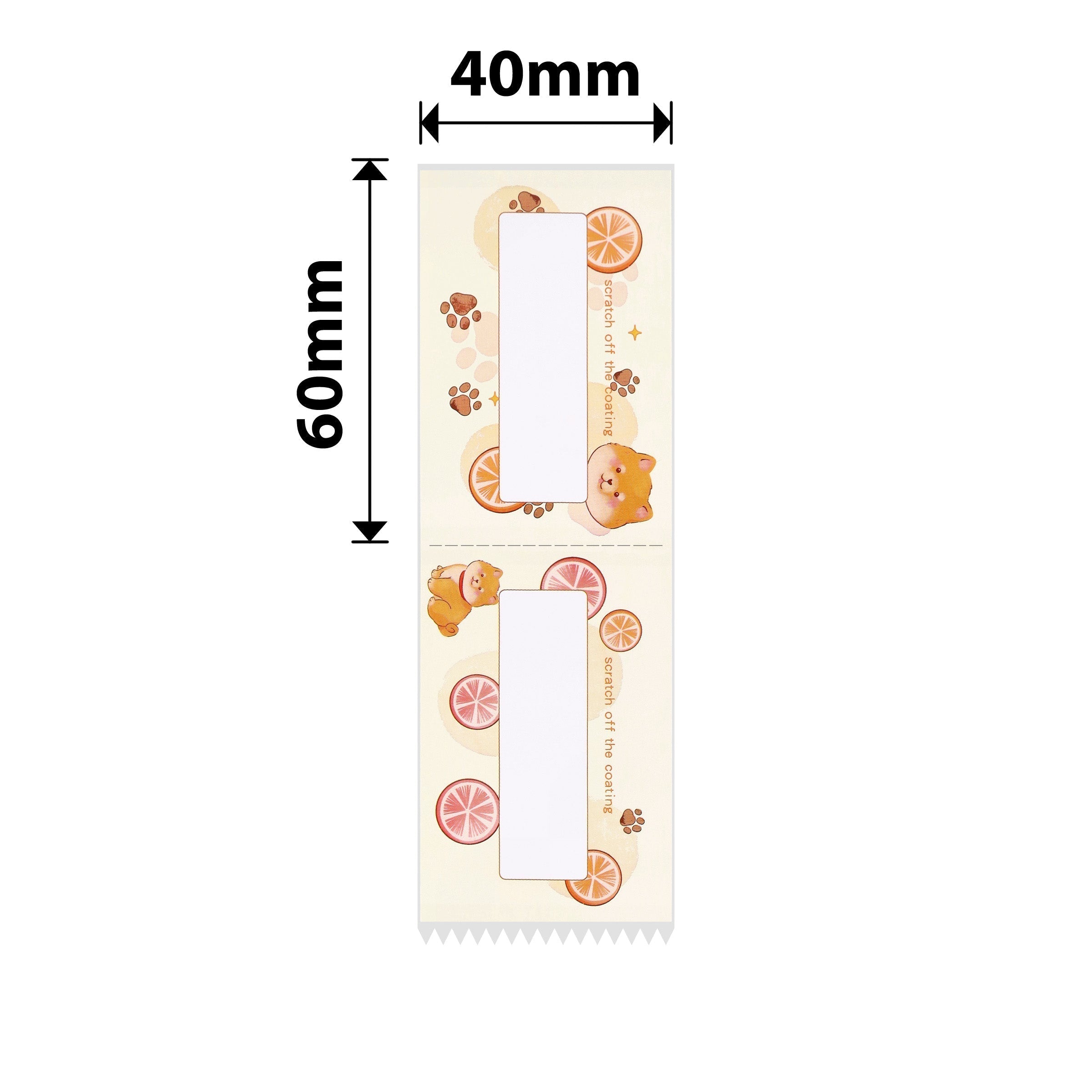 NB695 - Niimbot - B1 / B21 / B31 / B3S / B4 - 40x60mm - 115 Lemon Yelly Scratch Cards Labels