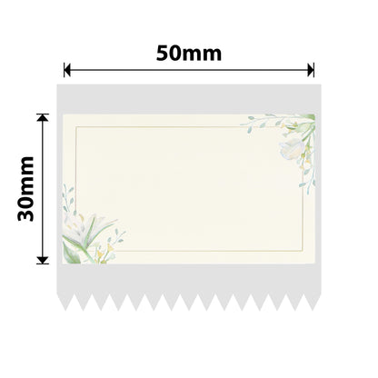 NIIMBOT - B Range - 50x30mm - Plain Paper With Flowers - 230 Labels