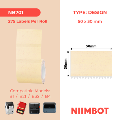 NB701 - NIIMBOT - B1 / B21 / B3S / B4 - 50X30MM - 275 BAKED COLOR LABELS