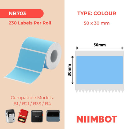 NIIMBOT - B Range - 50x30mm - Blue - 230 Labels