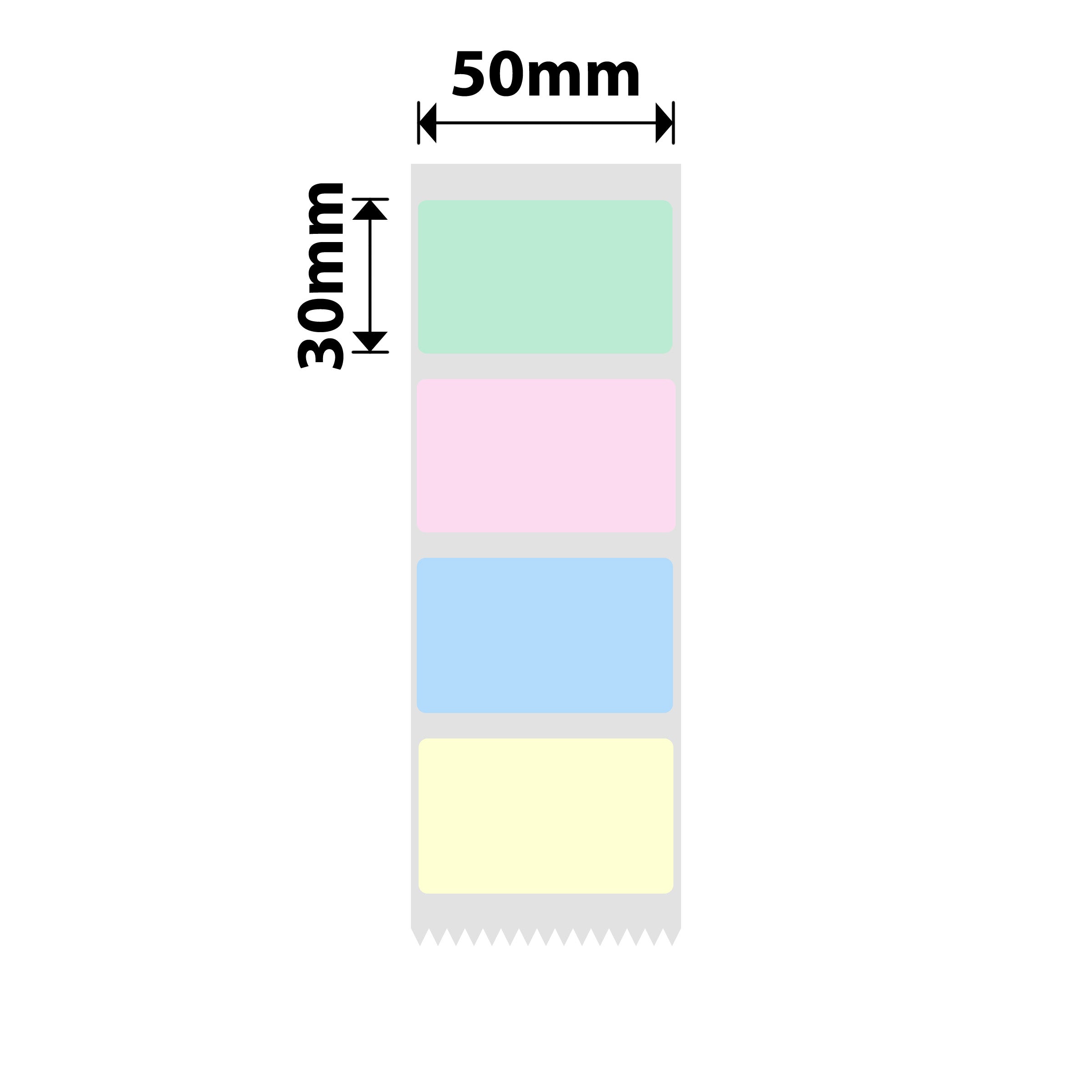 NB727 - Niimbot - B1 / B21 / B31 / B3S / B4 - 50x30mm - 230 Colors In Roll Labels