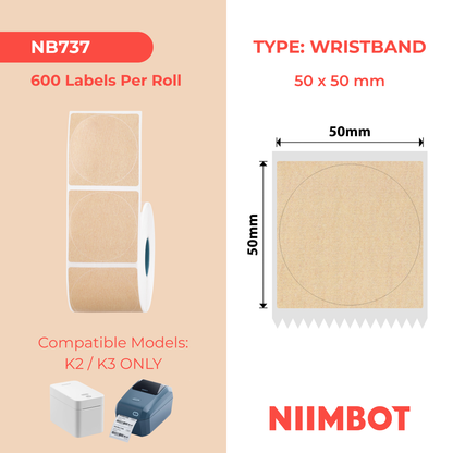 NIIMBOT - K2 / K3 - 50X50MM - 600 LABELS - KRAFT ROUND