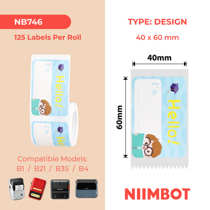 NIIMBOT - B1 / B21 / B3S / B4 - 40X60MM - 125 LABELS - FUTURE STAR