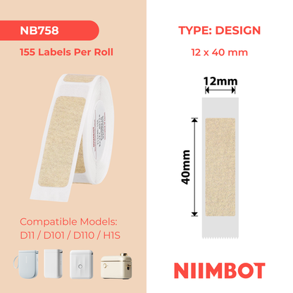 NIIMBOT - D11 / D101 / D110 / H1S - 12X40MM - 155 LABELS - KRAFT MATTE