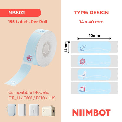 NIIMBOT - D Range - 14x40mm - Naval Style - 155 Labels