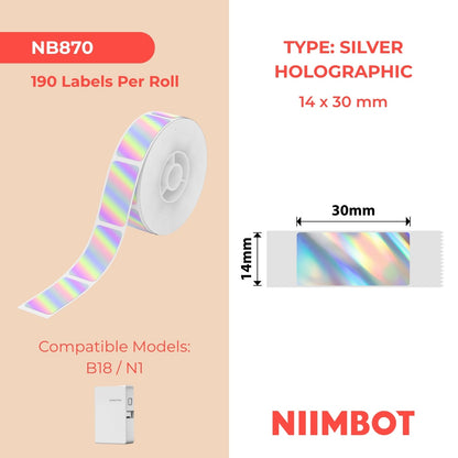 NIIMBOT - N1 - 14x30mm - Silver Laser - 190 Labels