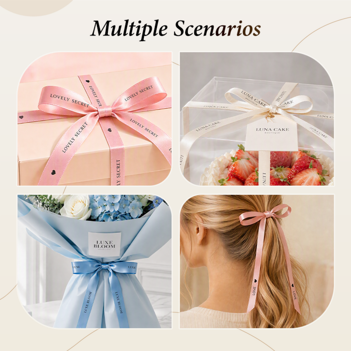 NIIMBOT - N1 3-Roll Satin Gift Ribbon Set A