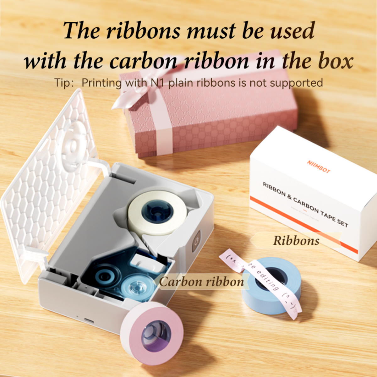NIIMBOT - N1 3-Roll Satin Gift Ribbon Set A