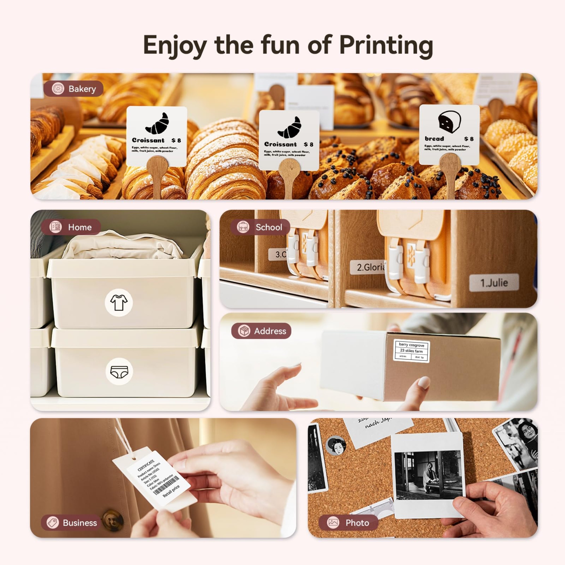 NB109 - NIIMBOT - B21 - PORTABLE THERMAL LABEL BLUETOOTH PRINTER INCLUDING FREE LABEL (50*30MM - WHITE)