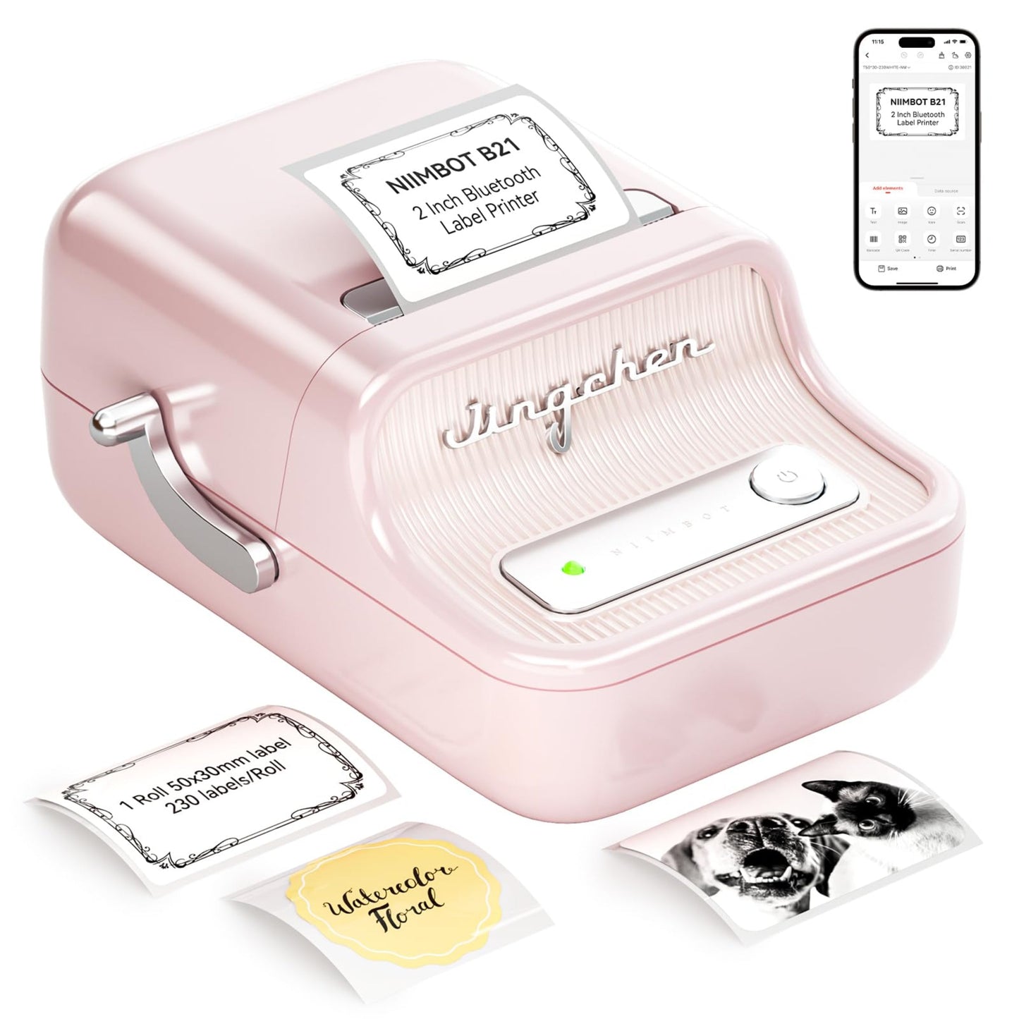NB109 - NIIMBOT - B21 - PORTABLE THERMAL LABEL BLUETOOTH PRINTER INCLUDING FREE LABEL (50*30MM - WHITE)