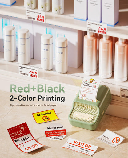 NIIMBOT - B21_PRO - 300DPI - PORTABLE THERMAL LABEL BLUETOOTH PRINTER WITH FREE LABEL ROLL - 50*30MM - WHITE