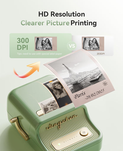 NIIMBOT - B21_PRO - 300DPI - PORTABLE THERMAL LABEL BLUETOOTH PRINTER WITH FREE LABEL ROLL - 50*30MM - WHITE