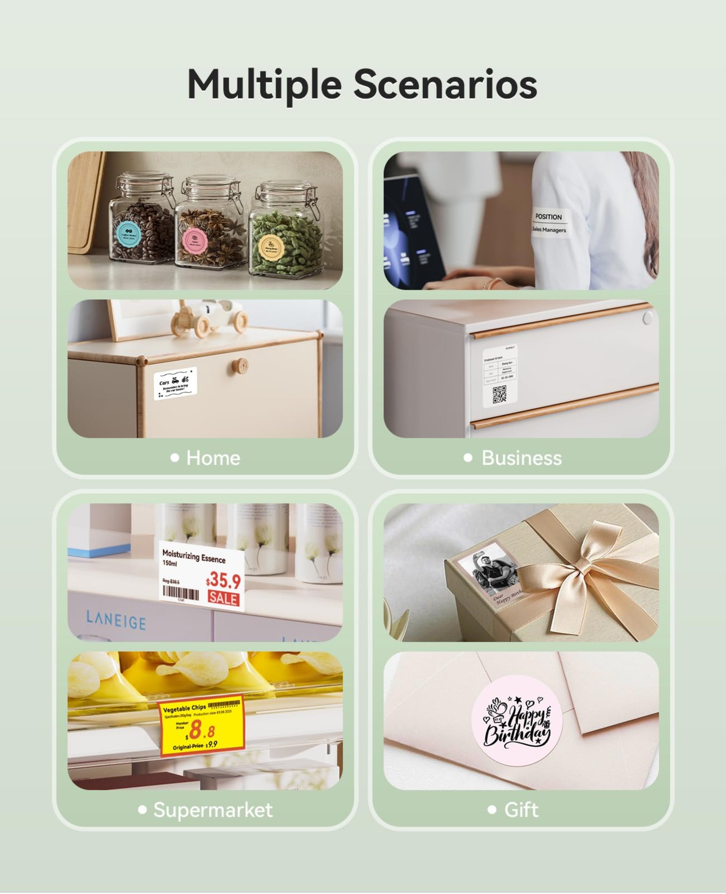 NIIMBOT - B21_PRO - 300DPI - PORTABLE THERMAL LABEL BLUETOOTH PRINTER WITH FREE LABEL ROLL - 50*30MM - WHITE