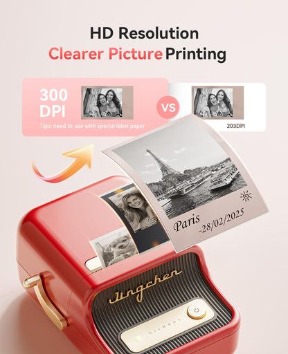 NIIMBOT - B21_PRO - 300DPI - PORTABLE THERMAL LABEL BLUETOOTH PRINTER WITH FREE LABEL ROLL - 50*30MM - WHITE