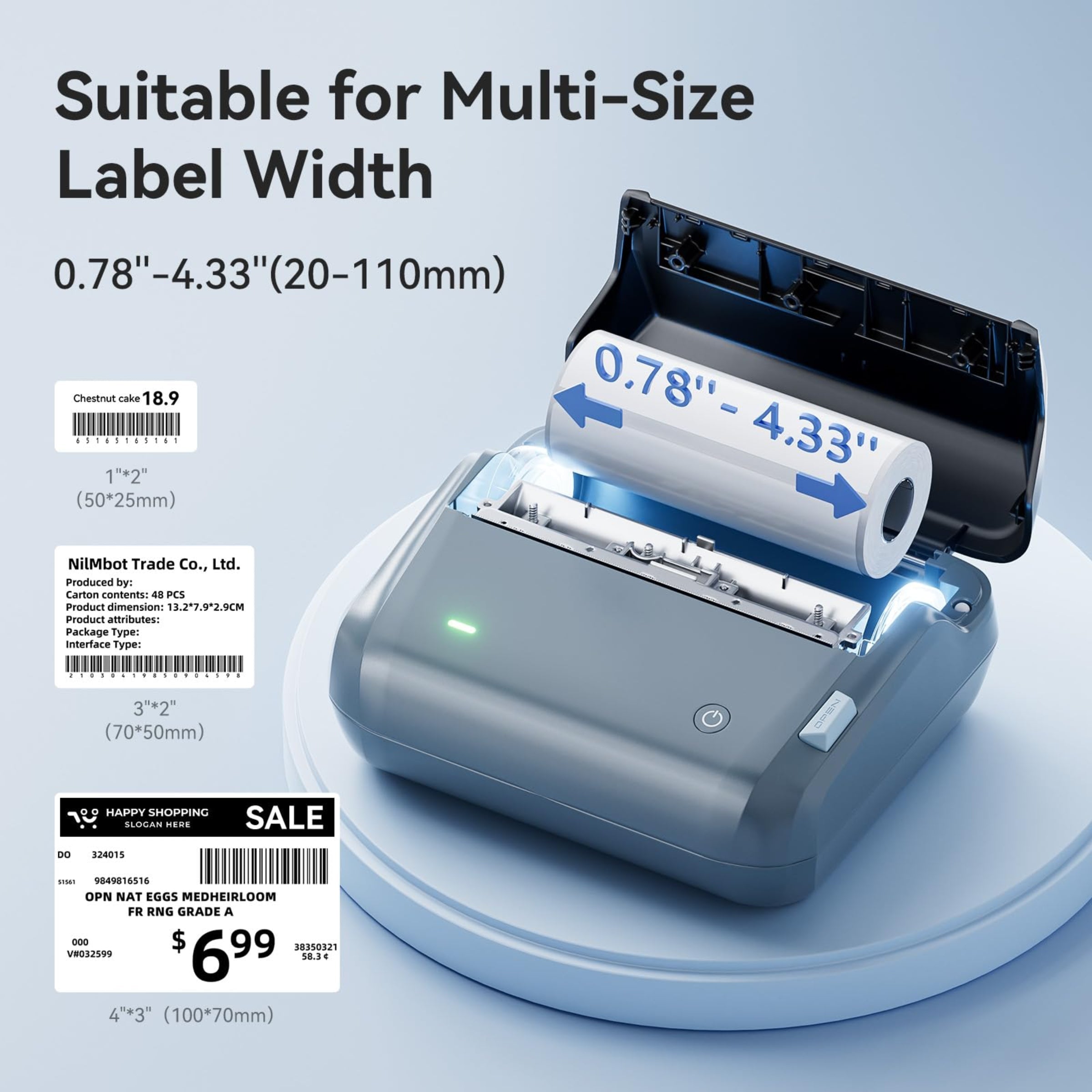 NB609 - NIIMBOT - B4 - BLUETOOTH SHIPPING THERMAL LABEL PRINTER WITH FREE ROLL