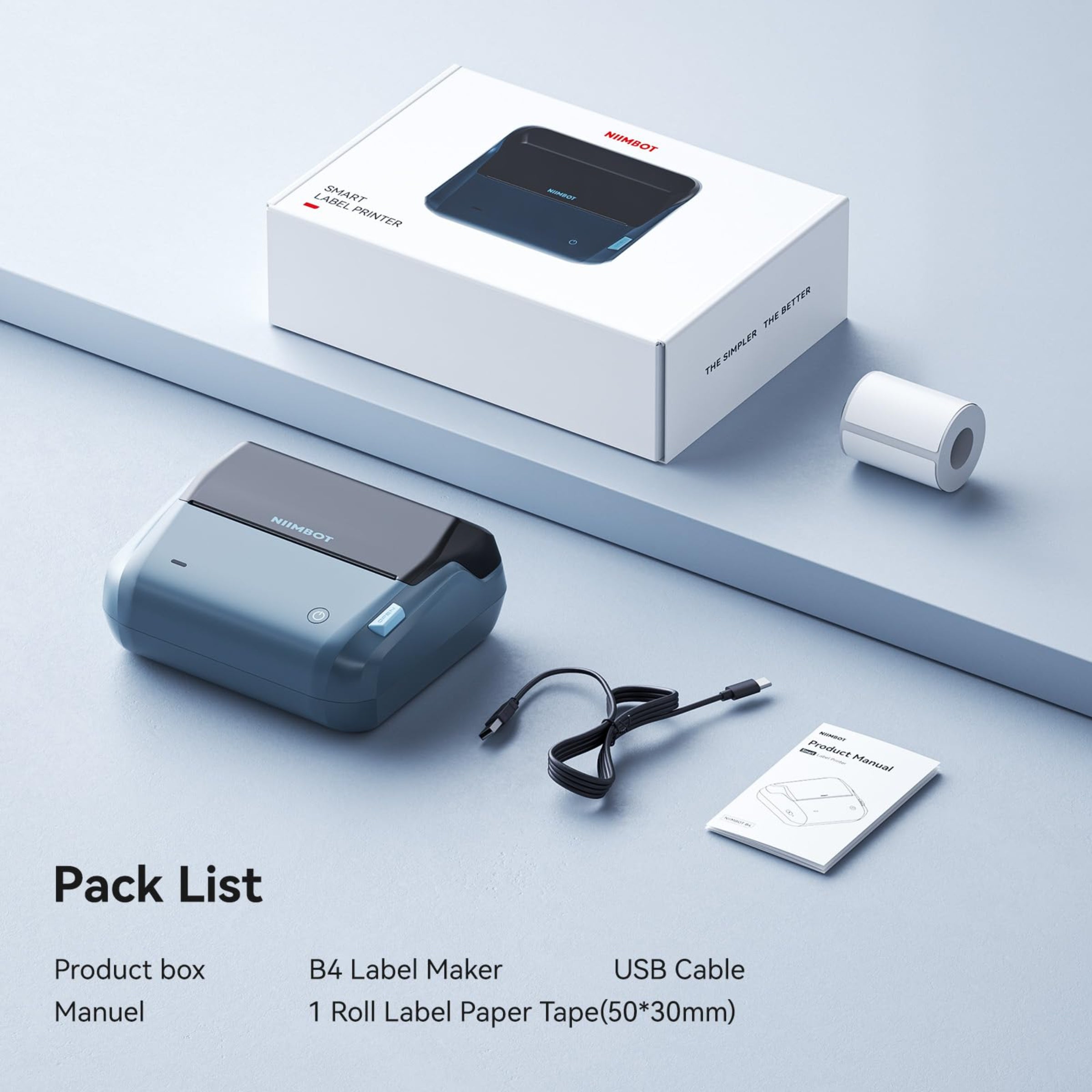 NB609 - NIIMBOT - B4 - BLUETOOTH SHIPPING THERMAL LABEL PRINTER WITH FREE ROLL