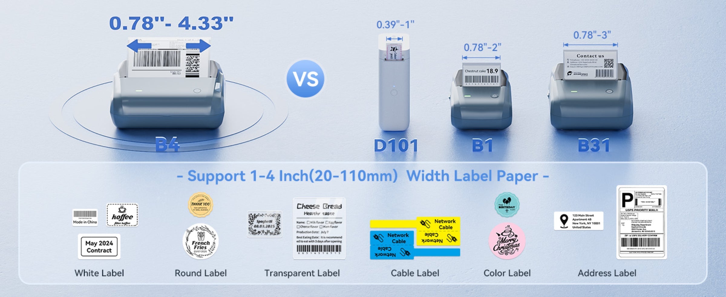 NB609 - NIIMBOT - B4 - BLUETOOTH SHIPPING THERMAL LABEL PRINTER WITH FREE ROLL