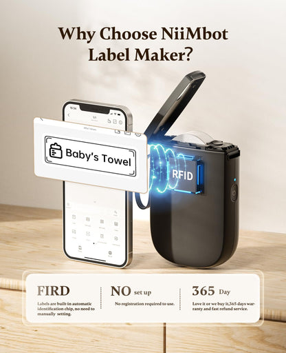 NIIMBOT - D11_H - 300DPI - PORTABLE BLUETOOTH LABEL PRINTER INC FREE LABEL ROLL