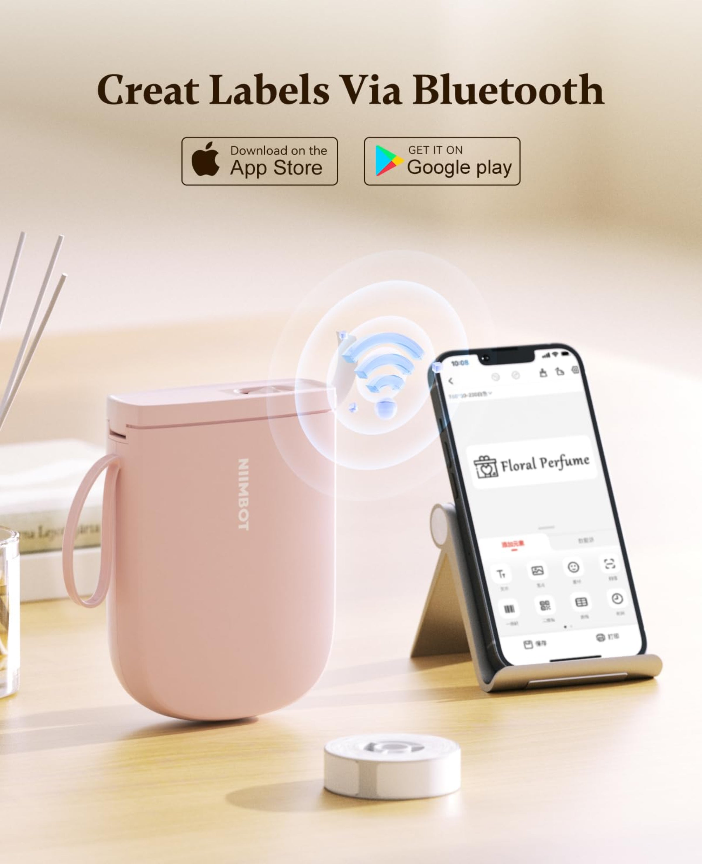 NIIMBOT - D11_H - 300DPI - PORTABLE BLUETOOTH LABEL PRINTER INC FREE LABEL ROLL