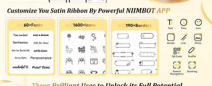 NB624 - NIIMBOT - N1 - BLUETOOTH SATIN RIBBON & LABEL PRINTER KIT INCL BOTH SETS - BEIGE