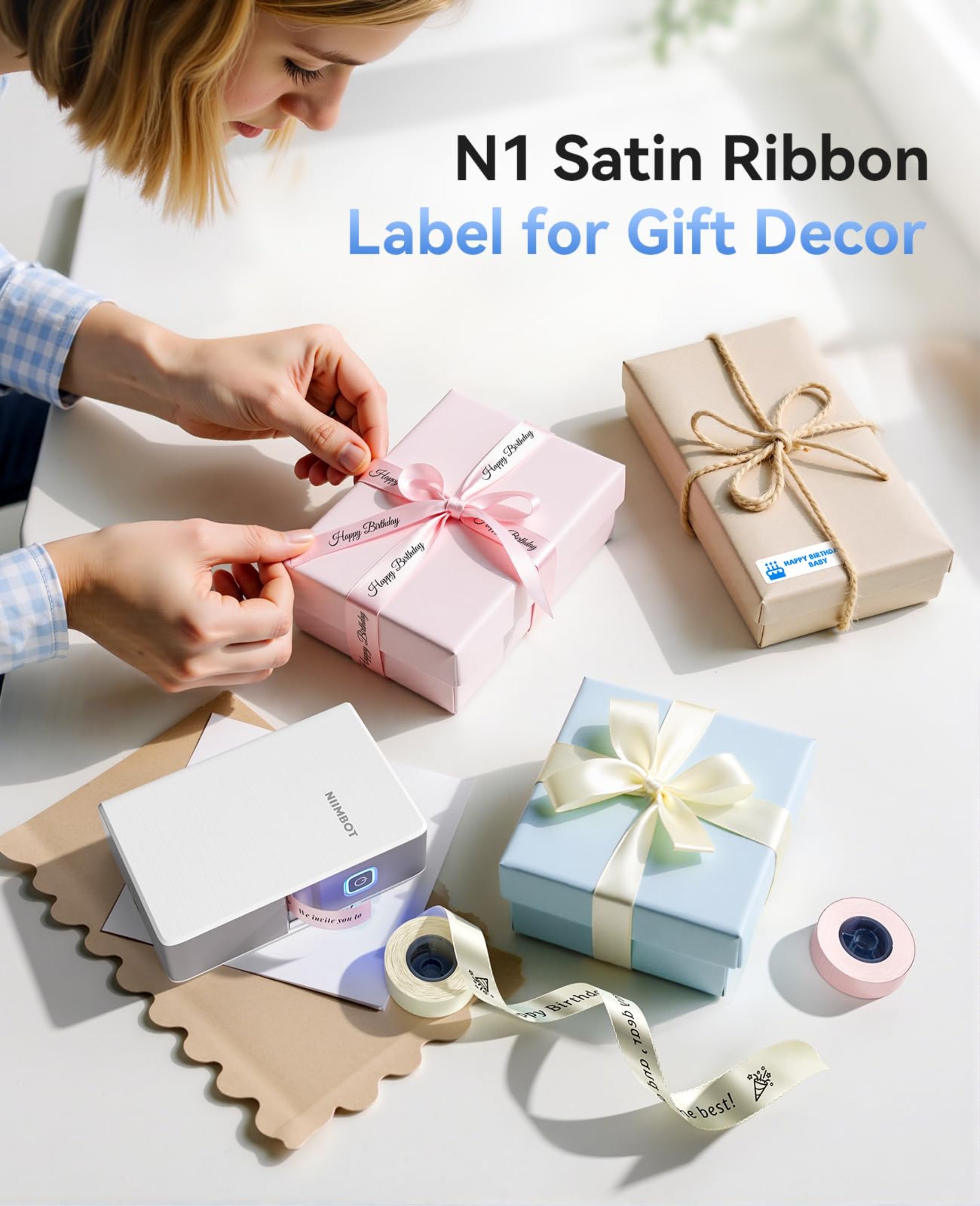 NB623 - NIIMBOT - N1 - BLUETOOTH THERMAL TRANSFER LABEL PRINTER INCL FREE WHITE LABEL & BLACK CARTRIDGE (14*50MM)