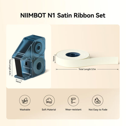 NB624 - NIIMBOT - N1 - BLUETOOTH SATIN RIBBON & LABEL PRINTER KIT INCL BOTH SETS - BEIGE