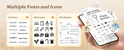 NB624 - NIIMBOT - N1 - BLUETOOTH SATIN RIBBON & LABEL PRINTER KIT INCL BOTH SETS - BEIGE