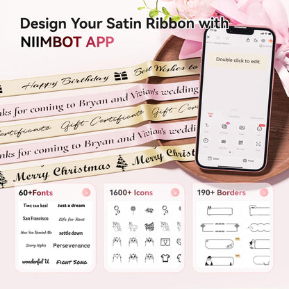 NB624 - NIIMBOT - N1 - BLUETOOTH SATIN RIBBON & LABEL PRINTER KIT INCL BOTH SETS - BEIGE