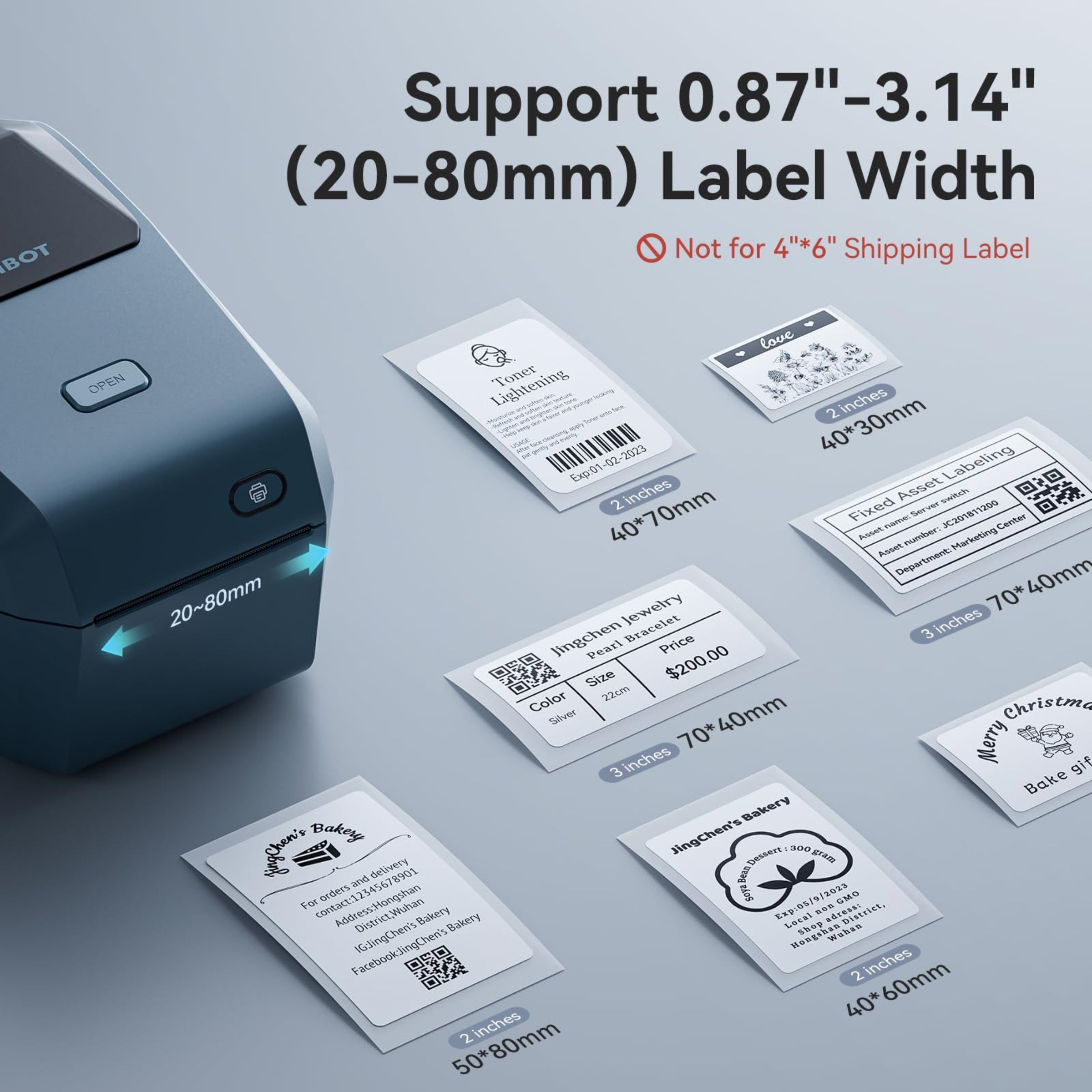 NIIMBOT - K3 - THERMAL BUSINESS BLUETOOTH LABEL PRINTER - INCLUDING 50*30MM LABEL ROLL WITH 900 LABELS