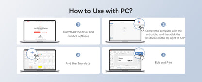 NIIMBOT - K3_W - THERMAL BUSINESS BLUETOOTH & WIFI LABEL PRINTER - INCLUDING 50*30MM LABEL ROLL WITH 900 LABELS