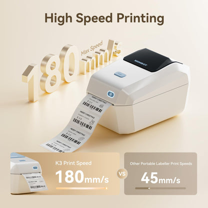 NIIMBOT - K3 - THERMAL BUSINESS BLUETOOTH LABEL PRINTER - INCLUDING 50*30MM LABEL ROLL WITH 900 LABELS
