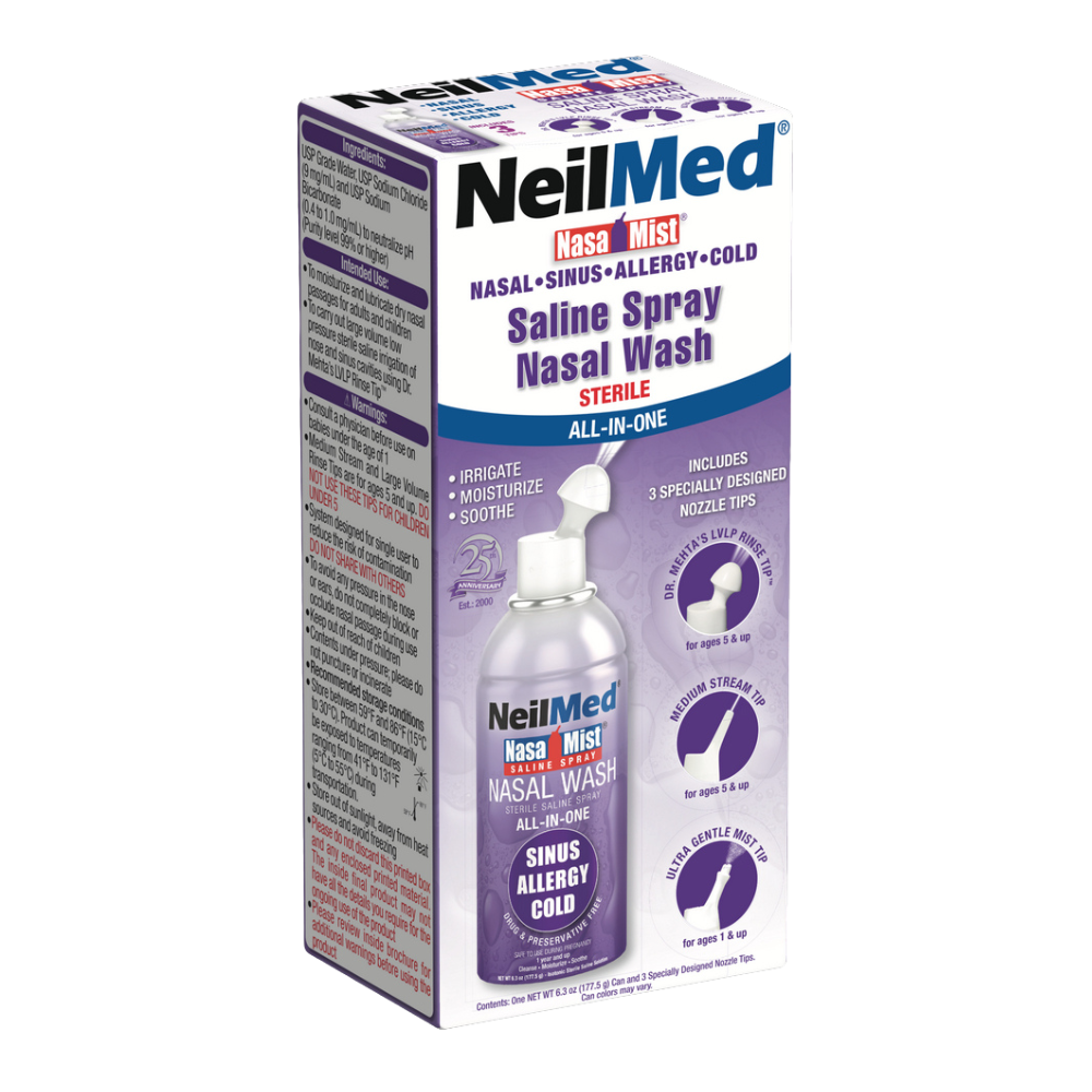 NEILMED - NASAMIST- SALINE SPRAY NASAL WASH - MULTIPURPOSE - 177 ML