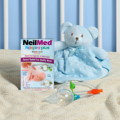 NEILMED - NASPIRA PLUS - NASAL-ORAL ASPIRATOR WITH 8 SALINE VIALS