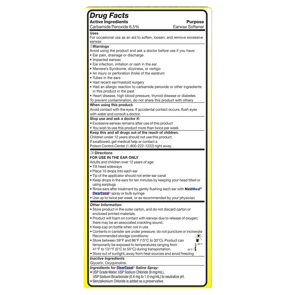 NEILMED - CLEARCANAL - EAR WAX REMOVAL COMPLETE KIT - 75 ML