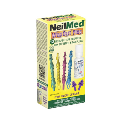 NEILMED - WAXOUT PLUS - REUSEASBLE EAR CLEANERS  WITH CARBAMIDE PEROXIDE