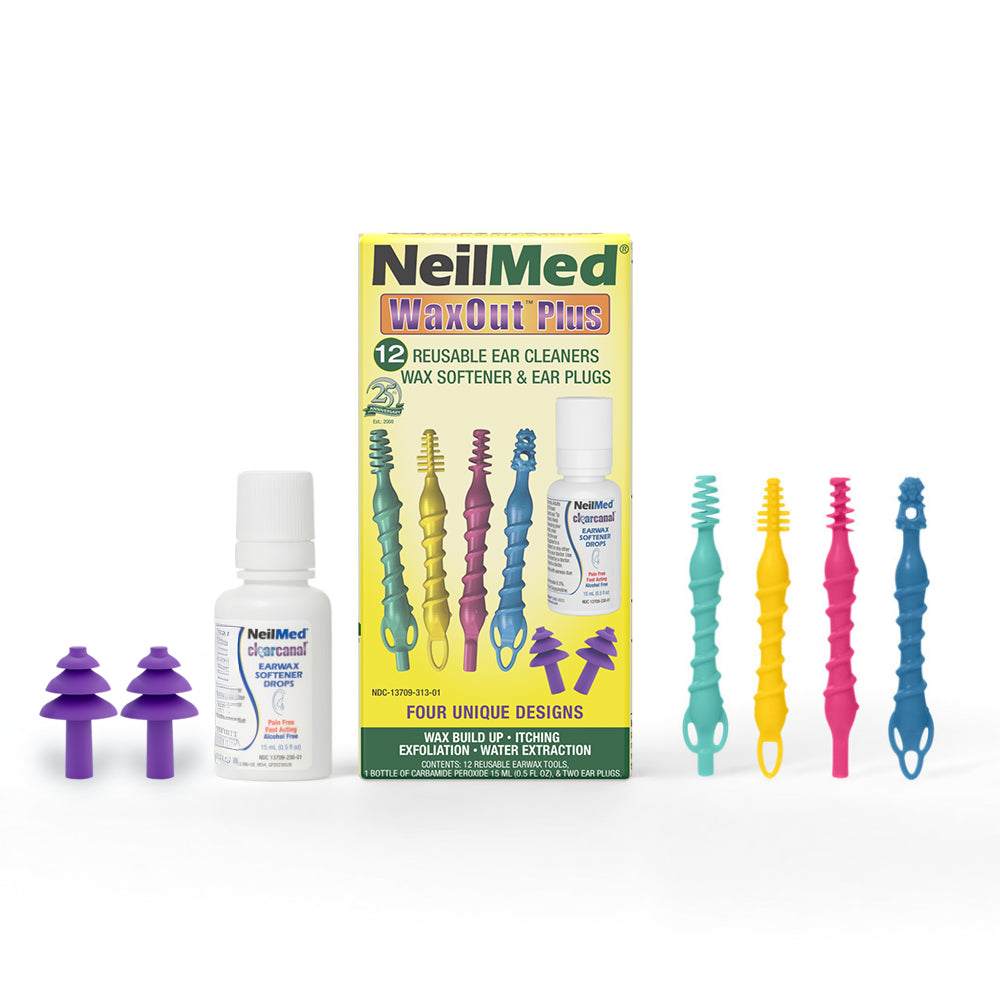 NEILMED - WAXOUT PLUS - REUSEASBLE EAR CLEANERS  WITH CARBAMIDE PEROXIDE