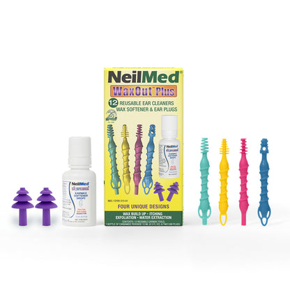 NEILMED - WAXOUT PLUS - REUSEASBLE EAR CLEANERS  WITH CARBAMIDE PEROXIDE