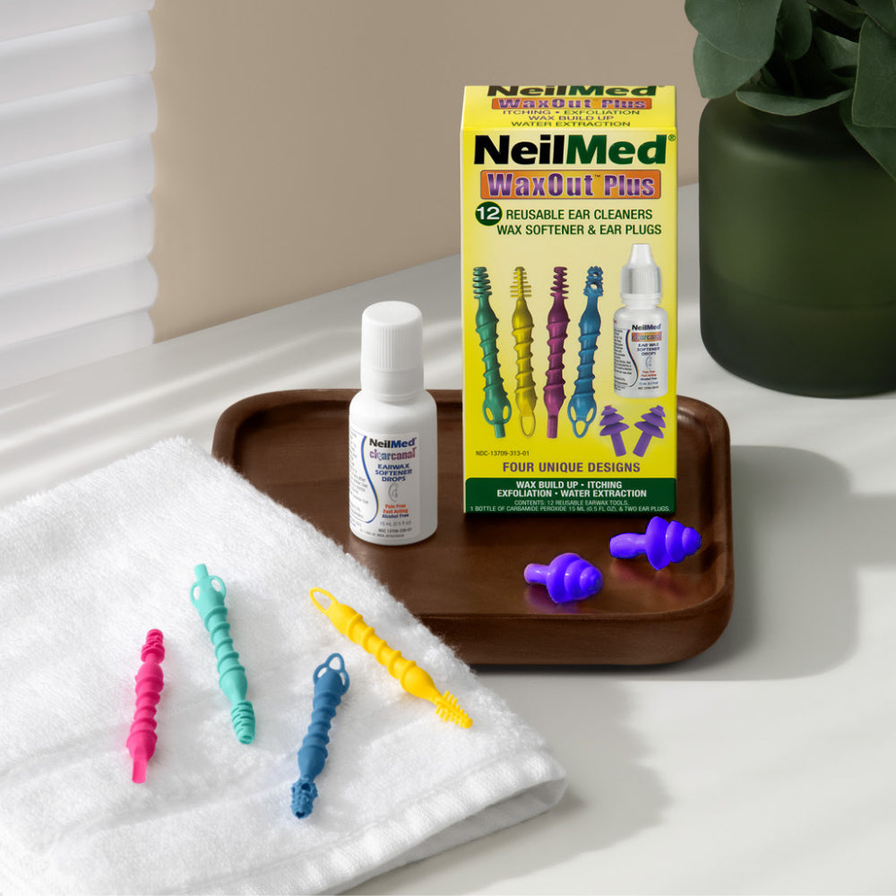 NEILMED - WAXOUT PLUS - REUSEASBLE EAR CLEANERS  WITH CARBAMIDE PEROXIDE