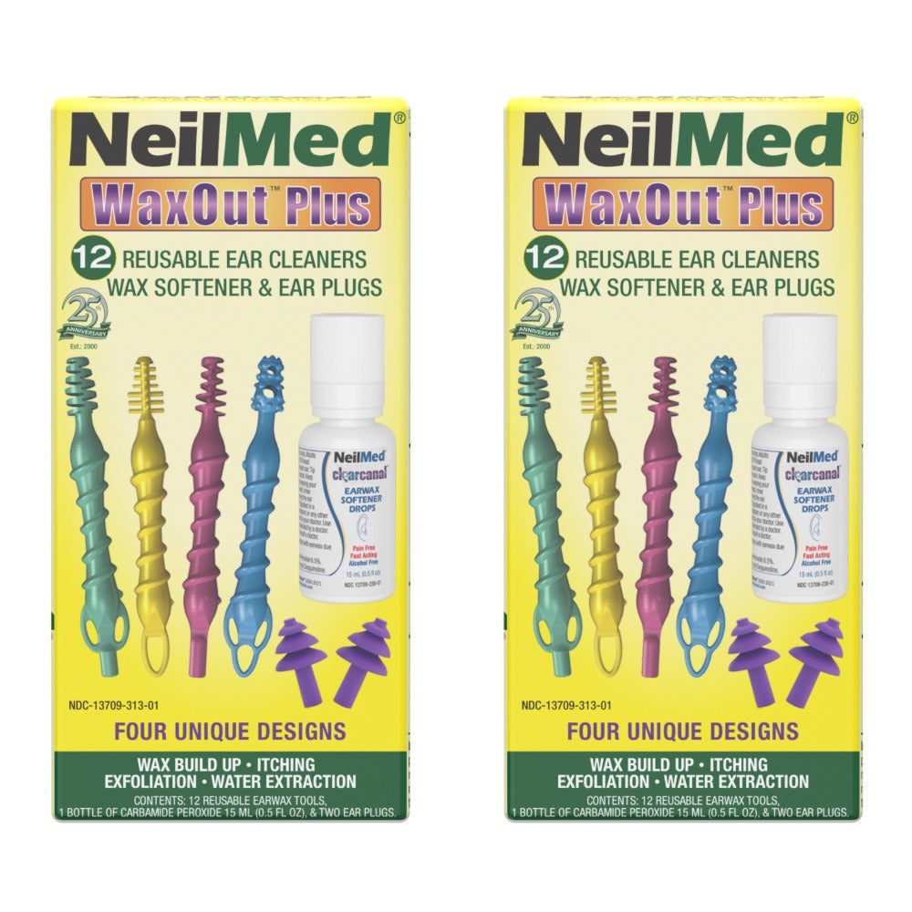 NEILMED - WAXOUT PLUS - REUSEASBLE EAR CLEANERS  WITH CARBAMIDE PEROXIDE