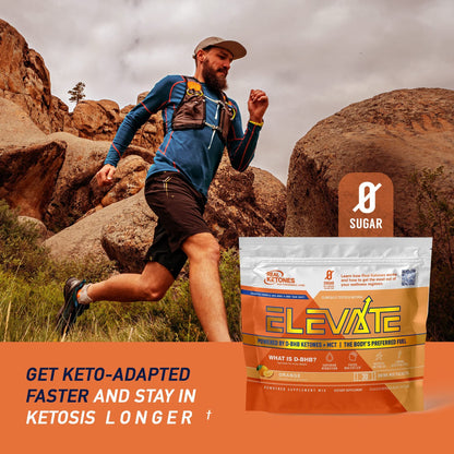 REAL KETONES - ELEVATE - D-BHB & MCT & ELECTROLYTES - 30 STICK PACK GUSSET BAG