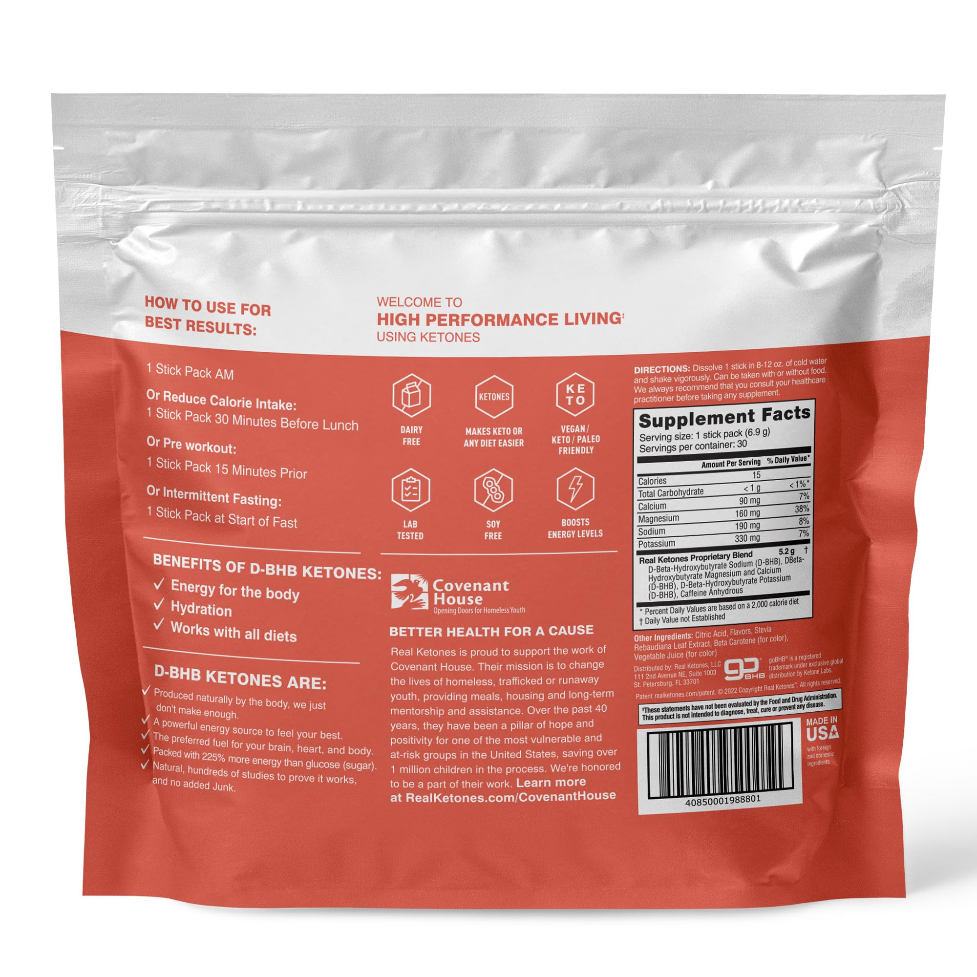 REAL KETONES - SHIFT - D-BHB EXOGENOUS KETONE DRINK MIX POWDER + ELECTROLYTES - 30 PACKETS