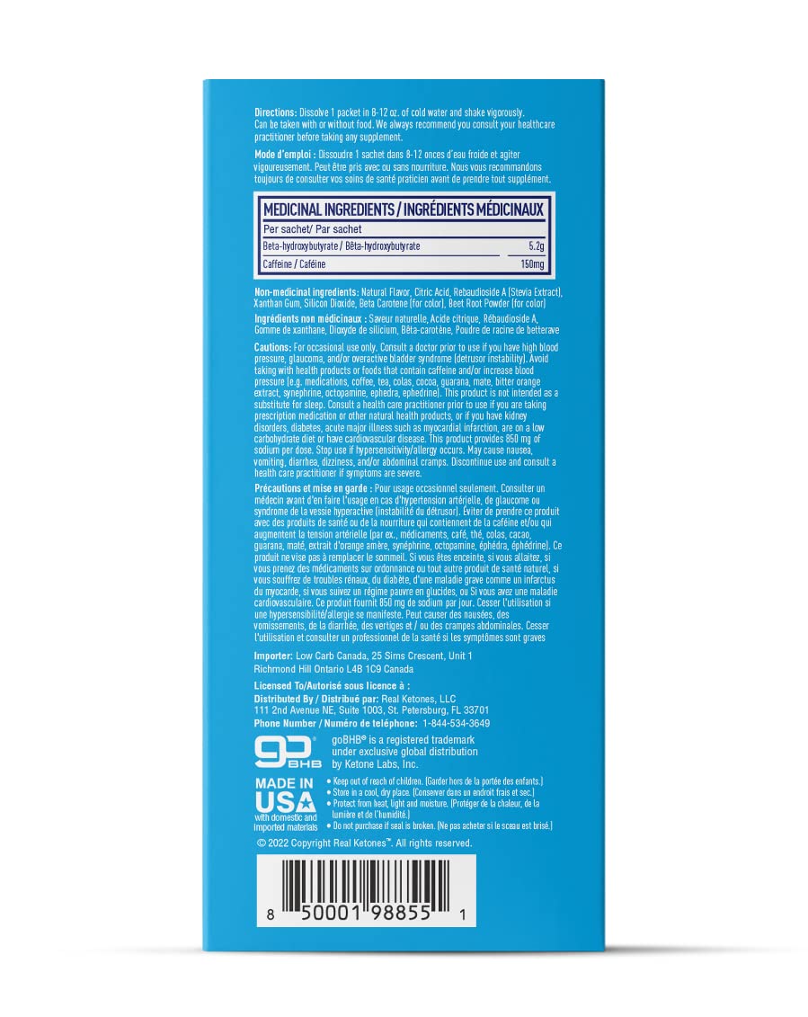 REAL KETONES - SHIFT - D-BHB EXOGENOUS KETONE DRINK MIX POWDER + ELECTROLYTES - 30 PACKETS