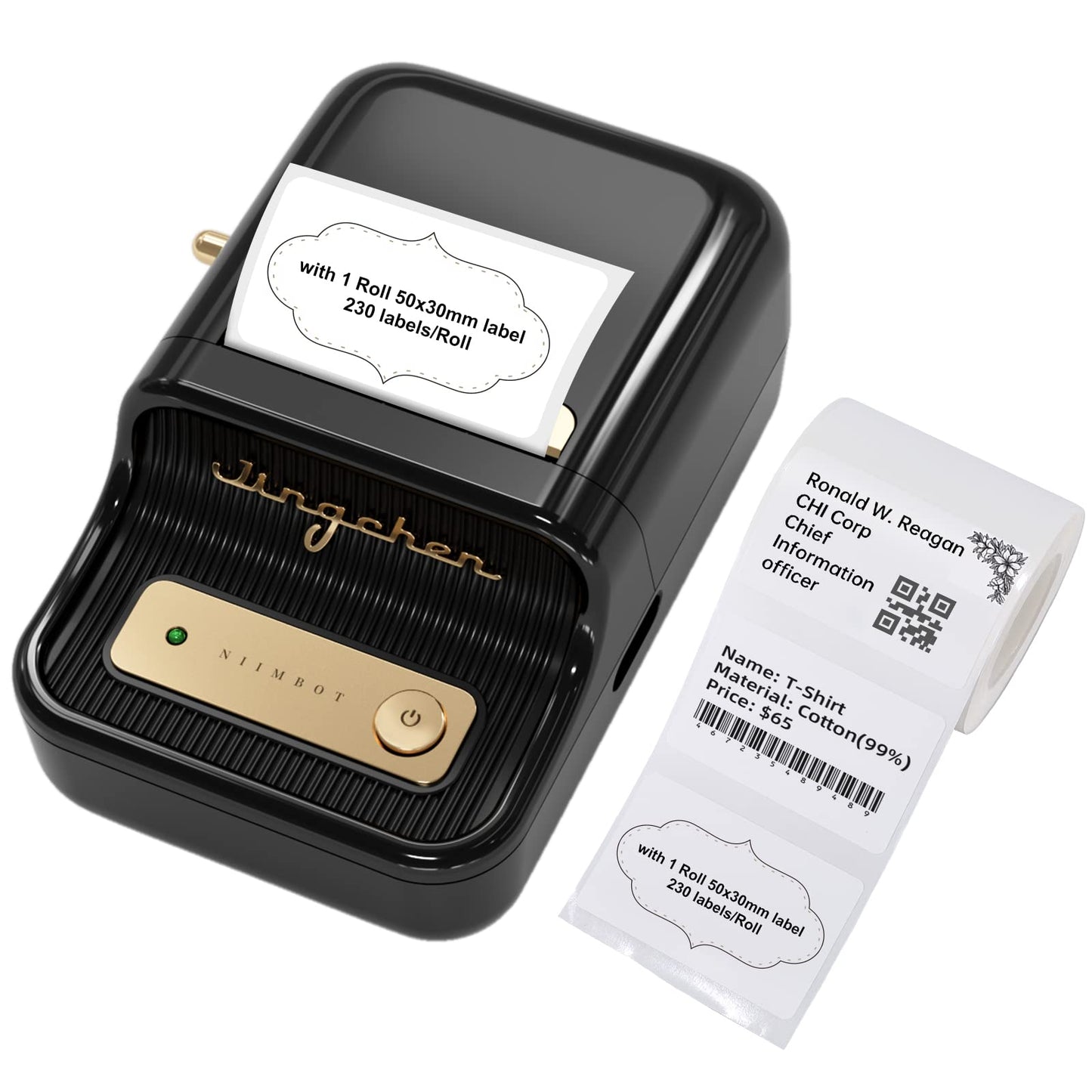 NB109 - NIIMBOT - B21 - PORTABLE THERMAL LABEL BLUETOOTH PRINTER INCLUDING FREE LABEL (50*30MM - WHITE)