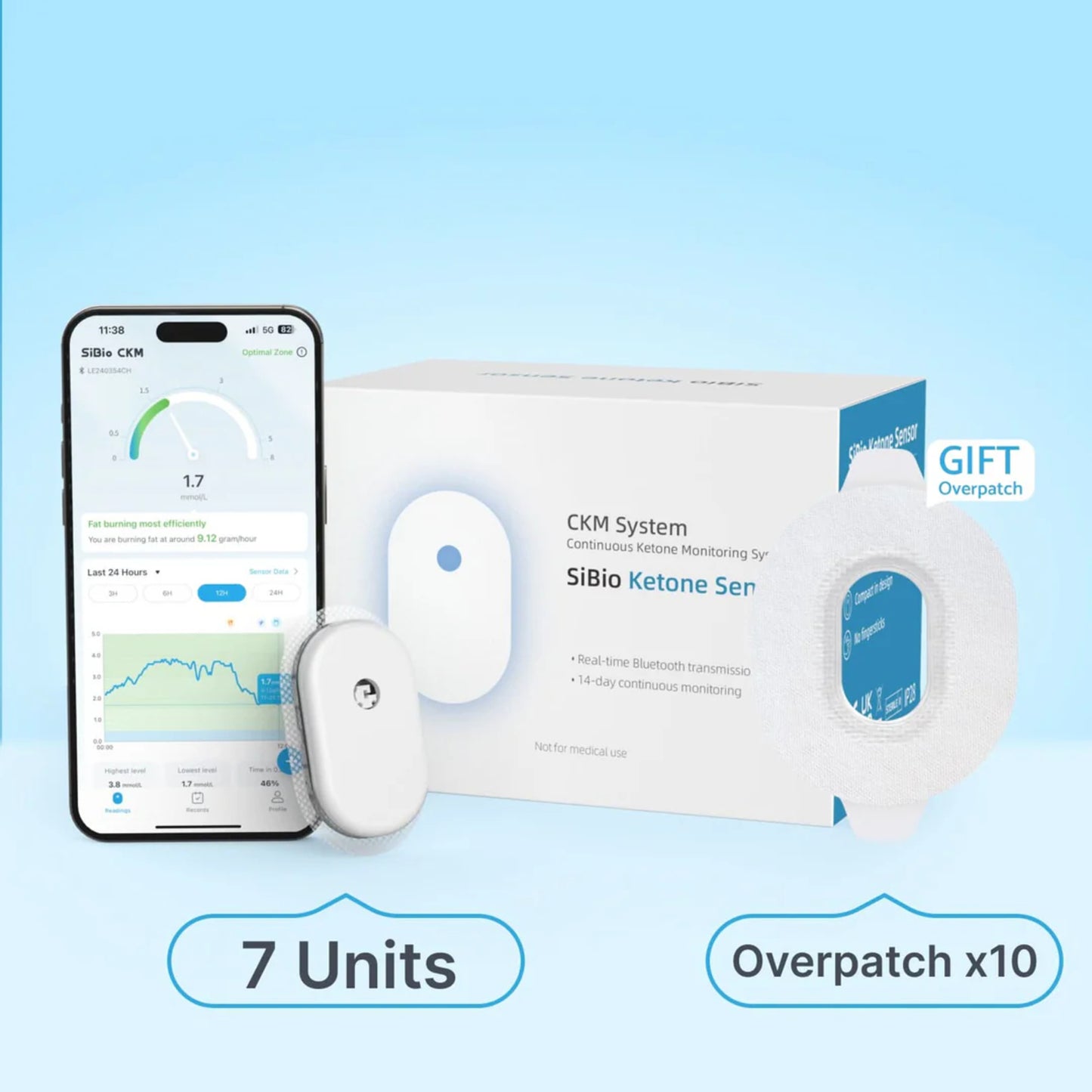 SIBIO - KS1 - CONTINUOUS KETONE MONITORING SYSTEM (CKM) - 14 DAYS