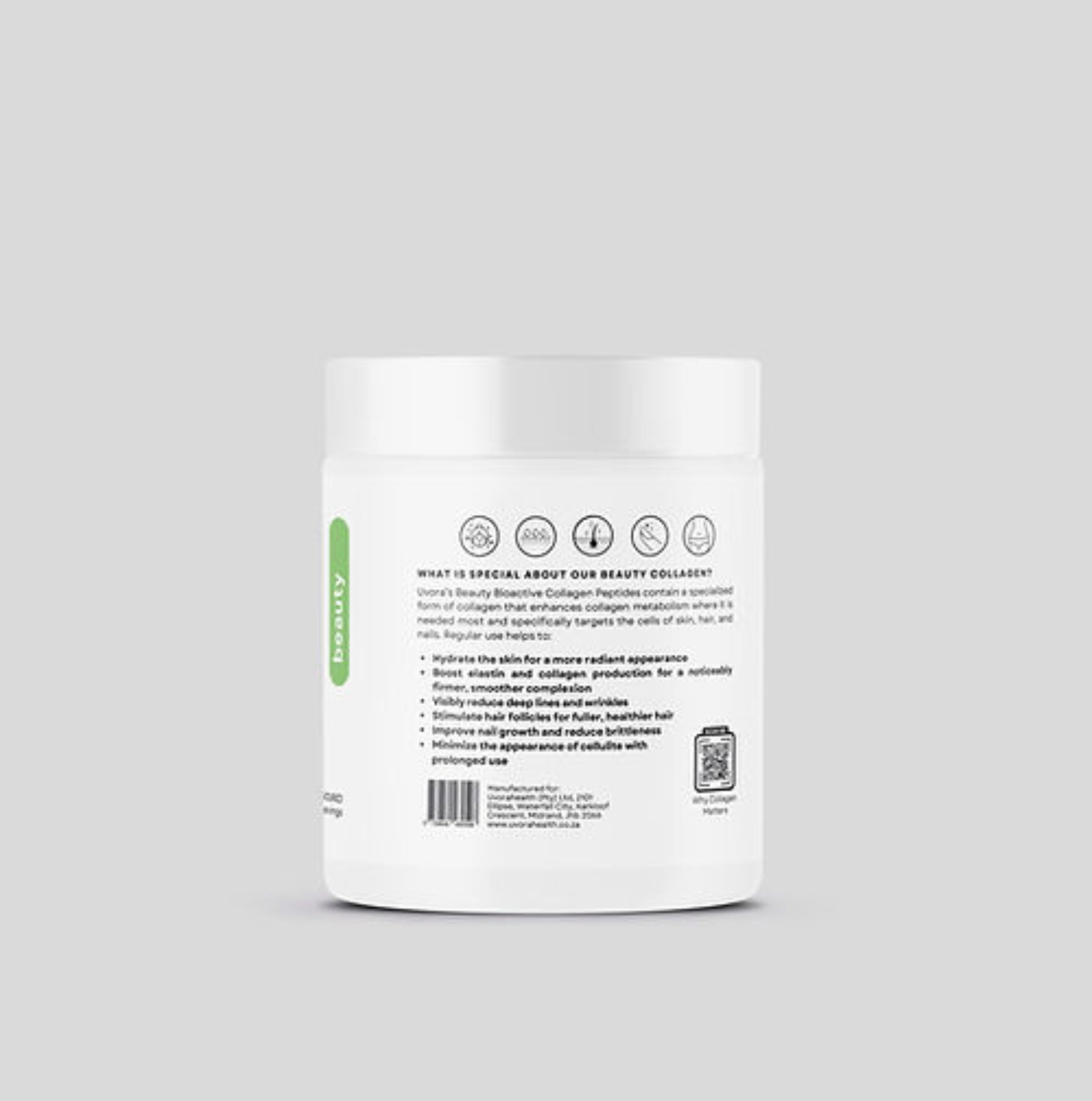 UVORA - BIOACTIVE COLLAGEN PEPTIDES - SKIN, HAIR & NAILS - 150 GRAMS