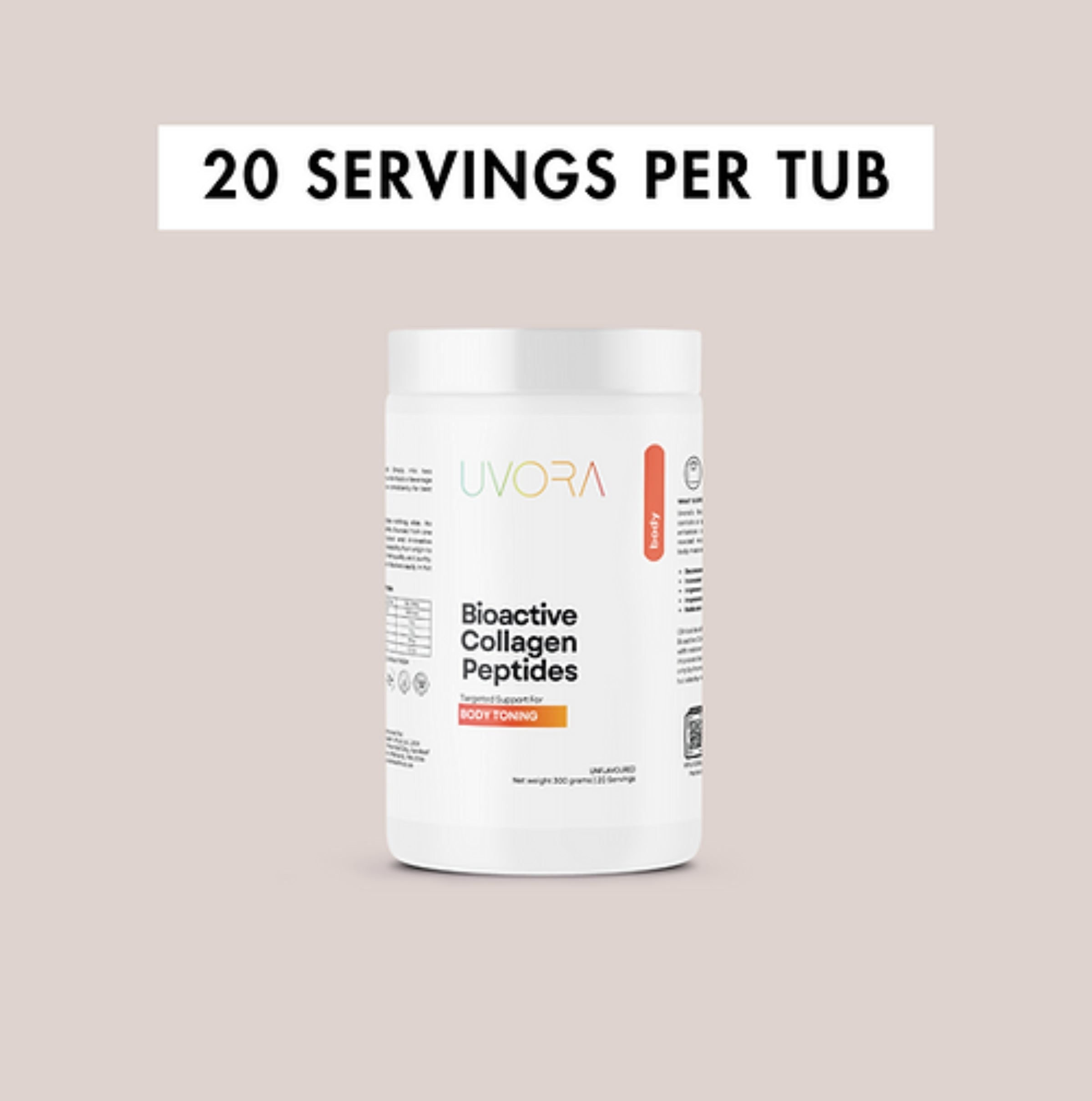 UVORA - BIOACTIVE COLLAGEN PEPTIDES - BODY TONING - 300 GRAMS