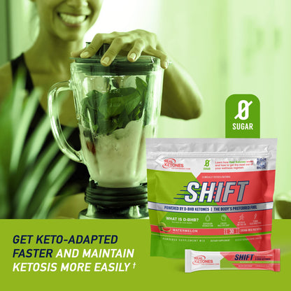 REAL KETONES - SHIFT - D-BHB EXOGENOUS KETONE DRINK MIX POWDER + ELECTROLYTES - 30 PACKETS