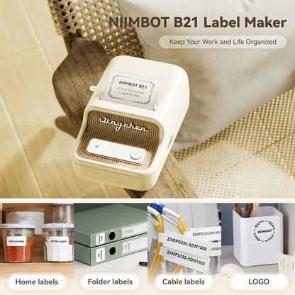 NB109 - NIIMBOT - B21 - PORTABLE THERMAL LABEL BLUETOOTH PRINTER INCLUDING FREE LABEL (50*30MM - WHITE)