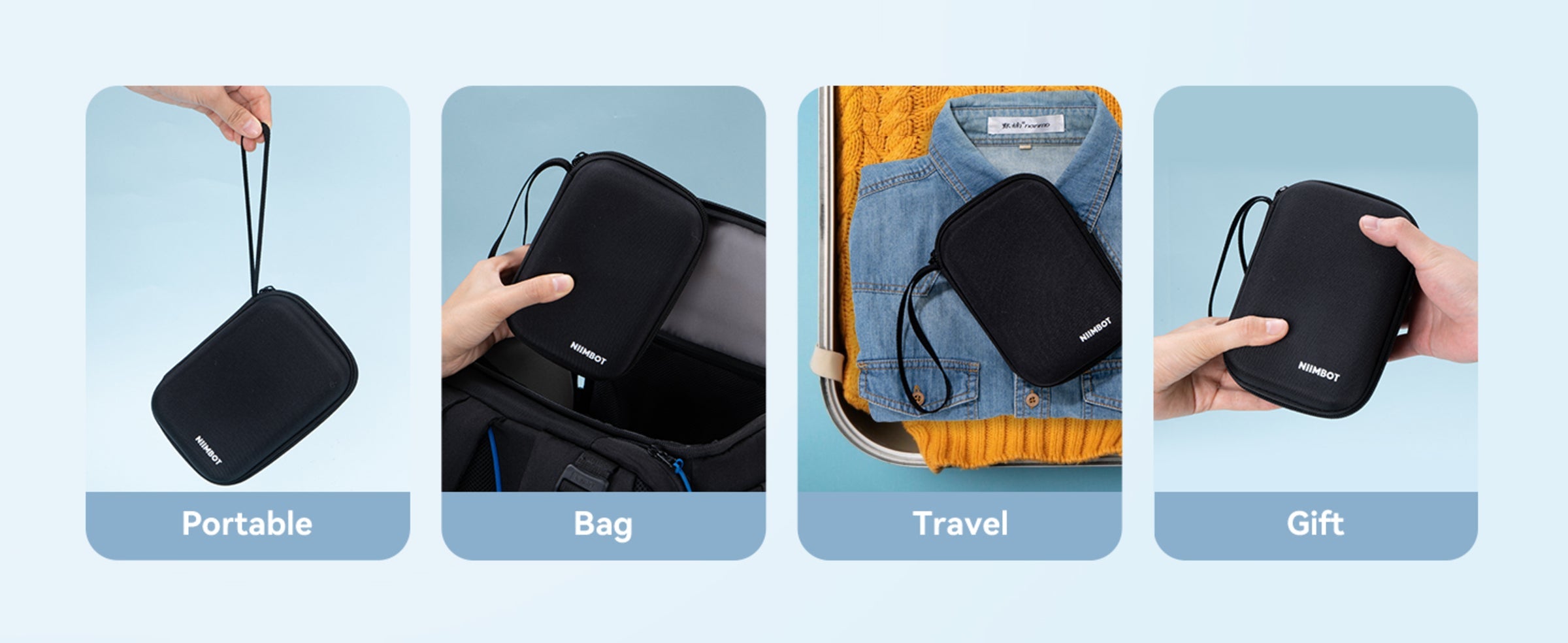 NIIMBOT - D11_H / D110_M - STORAGE CASE FOR PRINTER & LABELS - BLACK