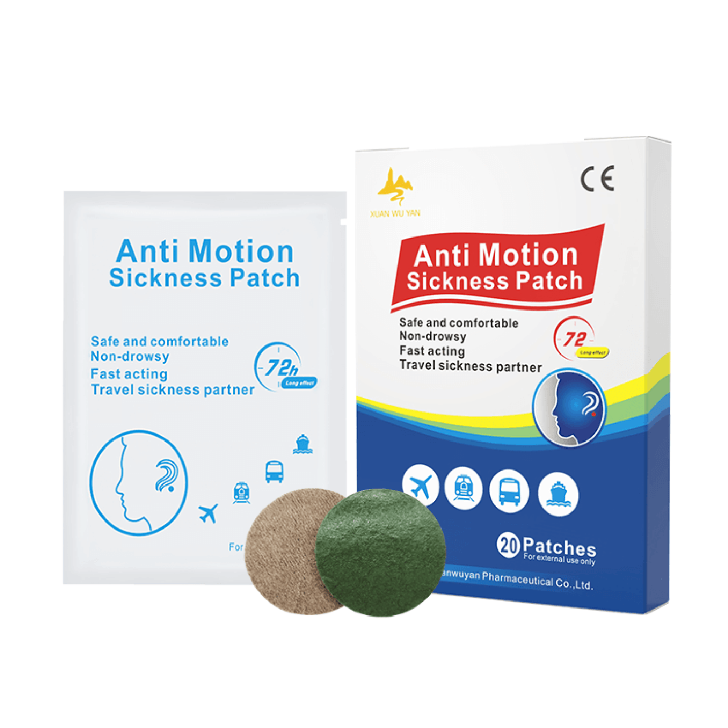 ANTI MOTION SICKNESS PATCH - RELIEF UP TO 72 HOURS - 20 PATCHES